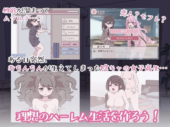 [RJ01307891][同人游戏][生肉]ふたモテ生活 ～ふたなり陰キャのハーレムシミュレーション～[百度盘][256M]