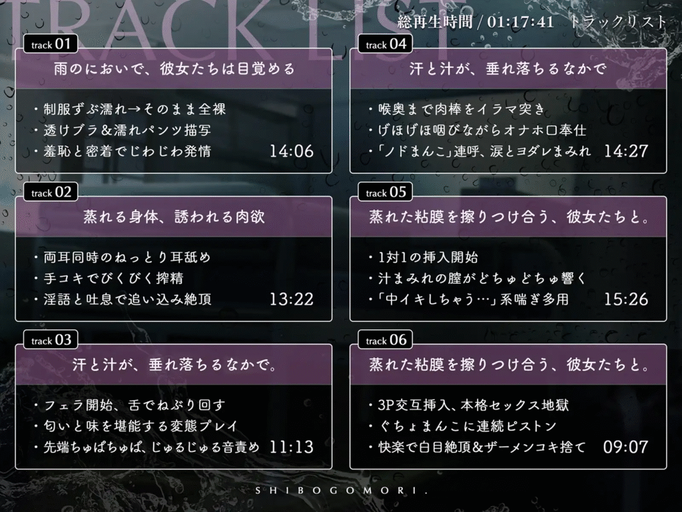 [RJ01451668/RJ01457343][同人音声][简中字幕]【ダウナー×密室射精】搾籠。～びしょ濡れ女子と交わった密室は、精液だけが出口だった～【処女×中出し×静寂】